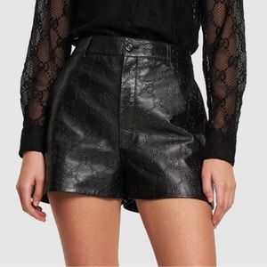 Gucci GG embossed leather shorts